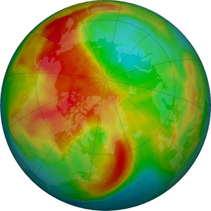 Arctic ozone map for 05 March 2022